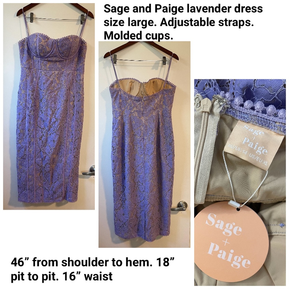 Sage and Paige lavender dress. Size XL
